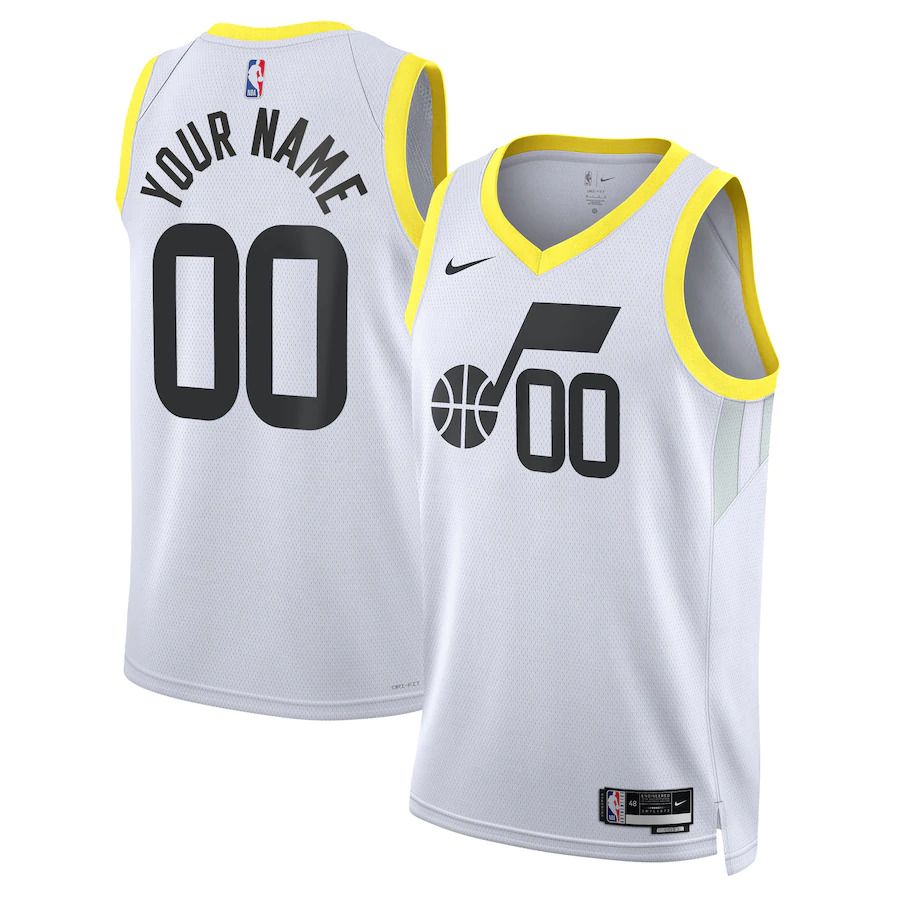 Men Utah Jazz Nike White Association Edition 2022-23 Swingman Custom NBA Jersey